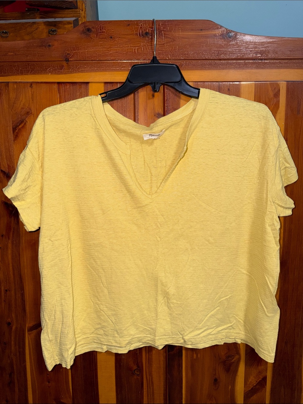 Madewell Relaxed V-Neck Tee in Pale Yellow